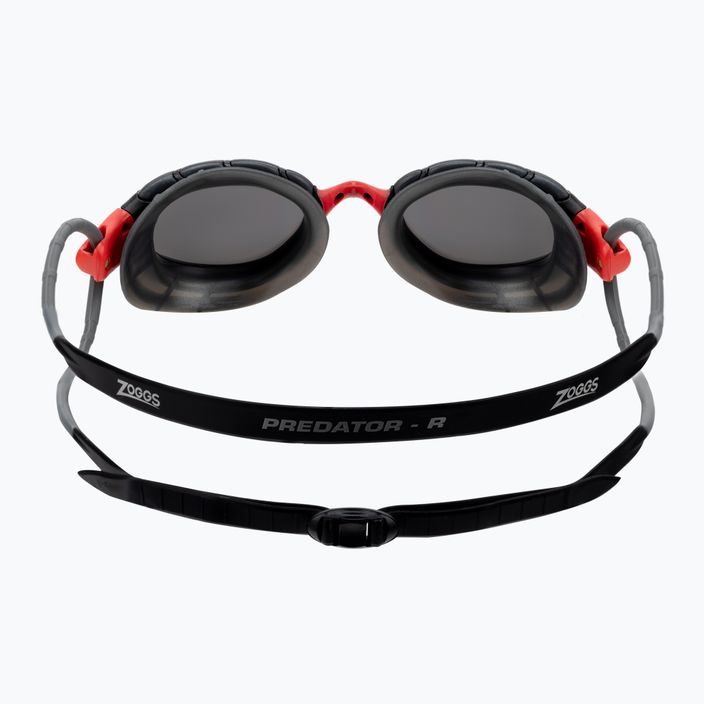 Zoggs Predator Titanium red/grey/mirrored smoke swimming goggles 461065 5