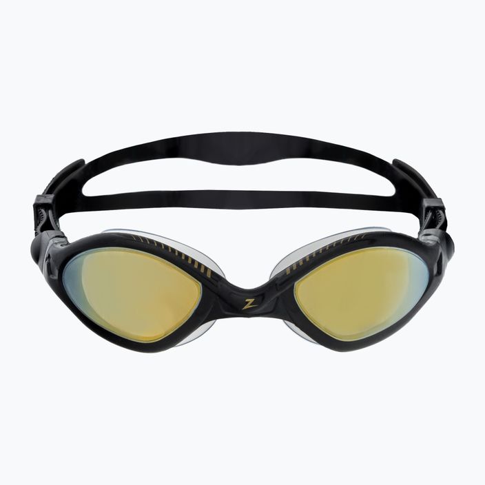 Zoggs Tiger LSR+ Titanium black/grey/mirror gold swimming goggles 461092 2
