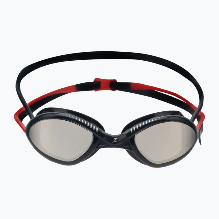 Zoggs Tiger Titanium grey/red/mirror smoke swimming goggles 461094 2