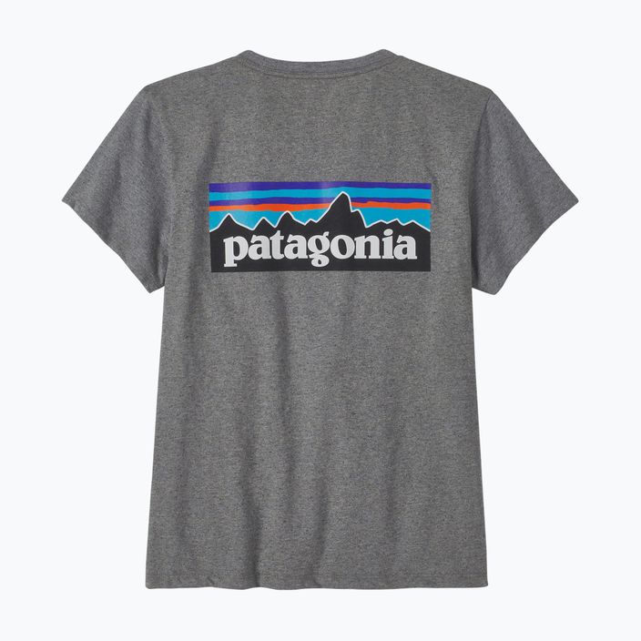 Women's Patagonia P-6 Logo Responsibili-Tee gravel heather trekking t-shirt 5