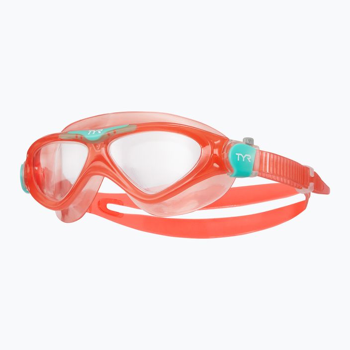 TYR Rogue clear/coral/turquoise swim mask