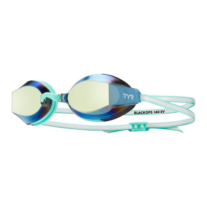 Women's swimming goggles TYR Blackops 140 Ev Racing Mirrored gold/ mint/ white 2