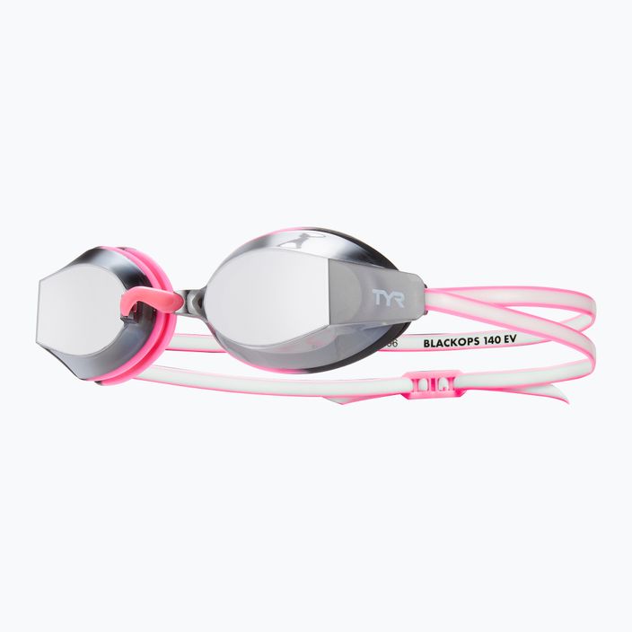 Women's swimming goggles TYR Blackops 140 Ev Racing Mirrored silver/ pink/ white