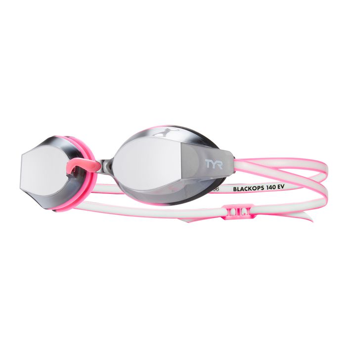 Women's swimming goggles TYR Blackops 140 Ev Racing Mirrored silver/ pink/ white 2