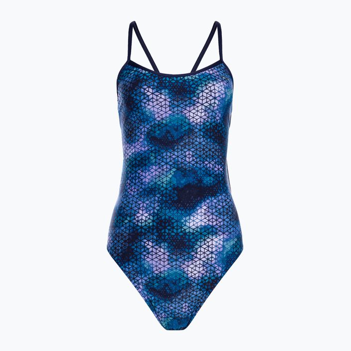 Women's one-piece swimsuit TYR Starhex Crosscut Tieback blue ice