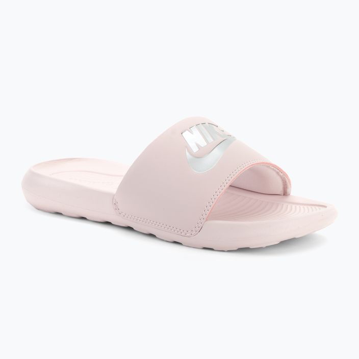 Nike Victori One Slide women's flip flops barely rose/barely rose/metallic silver