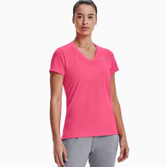 Under Armour Tech SSV women's training t-shirt - Solid 653 pink/silver 1255839 3