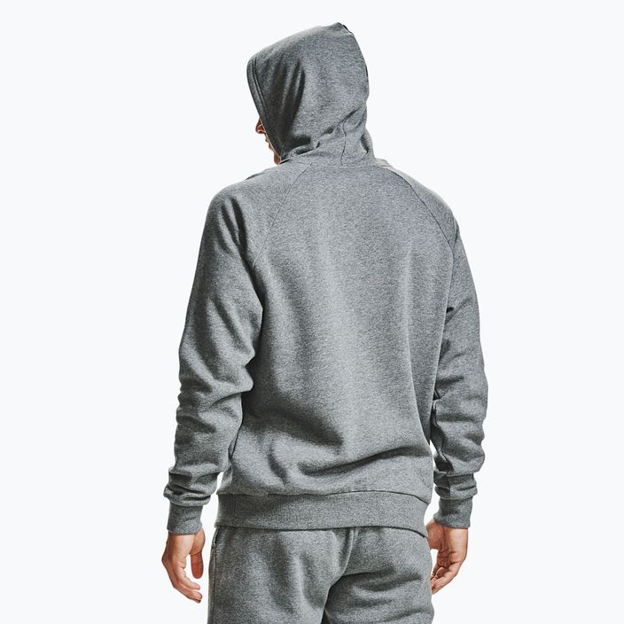 Men's Under Armour Rival Hoodie pitch gray light heather/onyx white 3