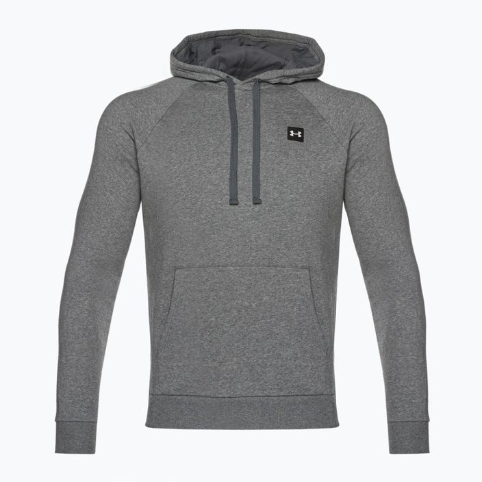 Men's Under Armour Rival Hoodie pitch gray light heather/onyx white 5