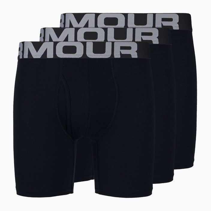 Under Armour men's Charged Cotton 6 in 3 Pack boxer shorts black UAR-1363617001