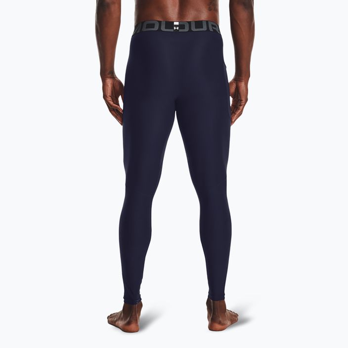 Under Armour HeatGear midnight navy/white men's training leggings 3