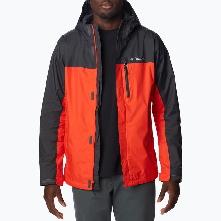 Columbia Pouring Adventure men's rain jacket black and red 1760061 3