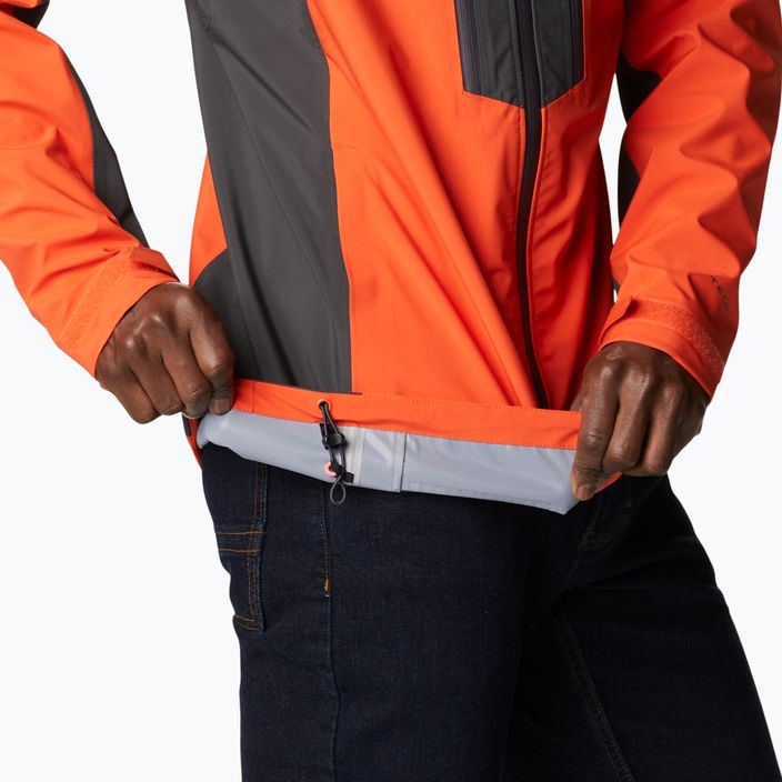 Columbia Peak Creek Shell 813 orange men's rain jacket 1988892 3