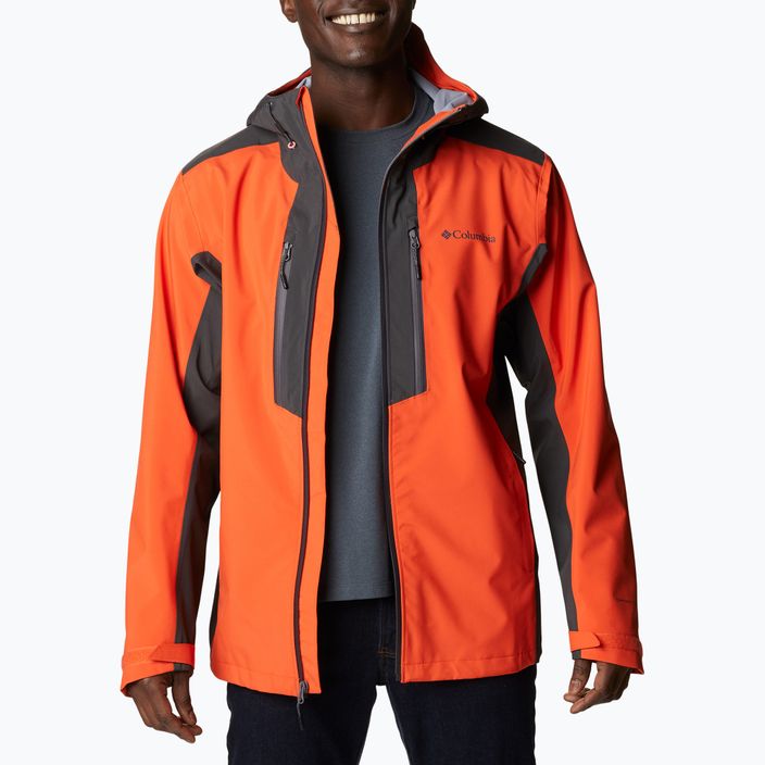 Columbia Peak Creek Shell 813 orange men's rain jacket 1988892 4