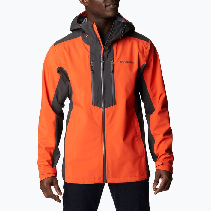 Columbia Peak Creek Shell 813 orange men's rain jacket 1988892 6