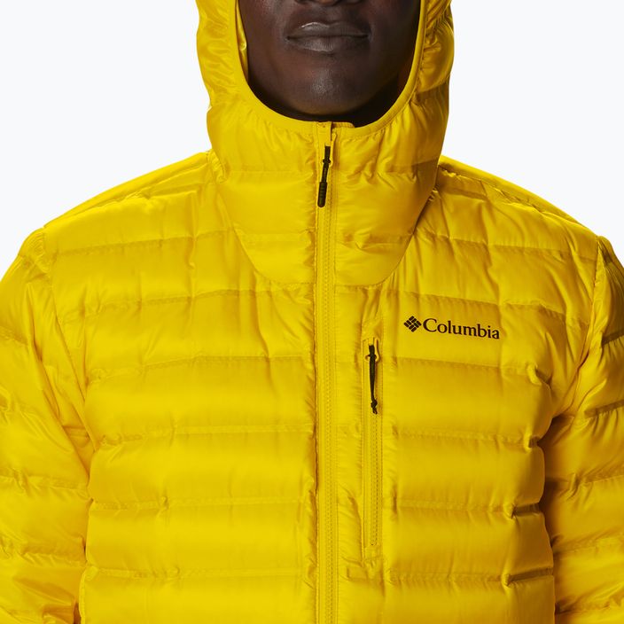 Men's Columbia Pebble Peak Down Hooded Jacket Yellow 2008315 6