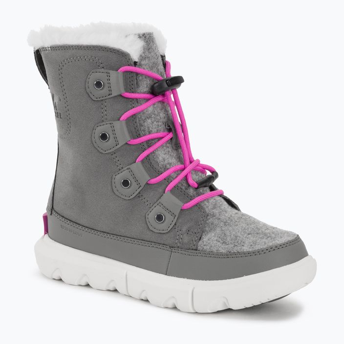 Sorel Sorel Explorer Lace quarry/bright lavender junior snow boots