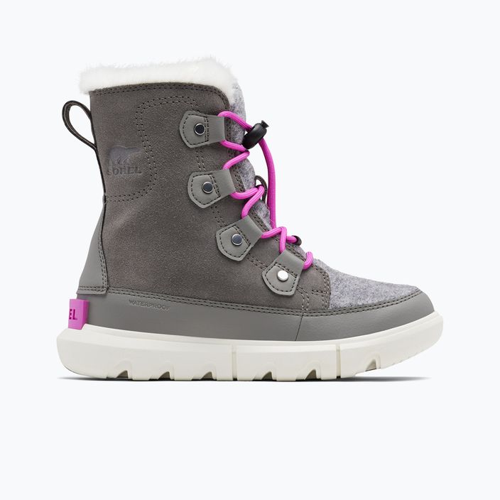 Sorel Sorel Explorer Lace quarry/bright lavender junior snow boots 7