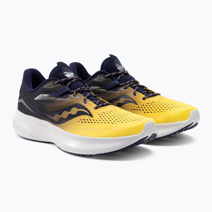 Saucony Ride 15 men's running shoes navy blue and yellow S20729-65 4