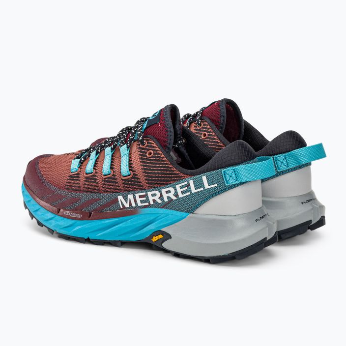 Merrell Agility Peak 4 women's running shoes burgundy-blue J067546 3