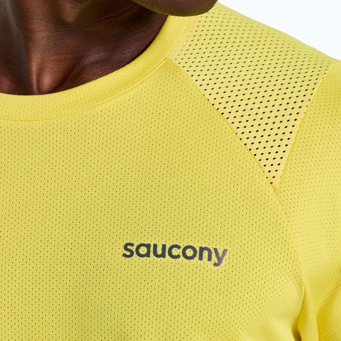 Men's Saucony Elevate yellow running shirt SAM800331-SL 3