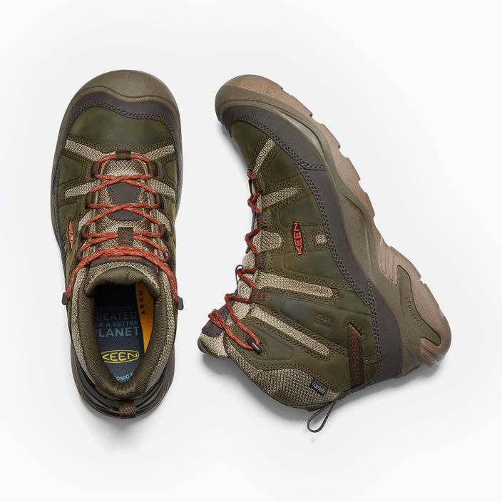 Men's trekking boots KEEN Circadia Mid Wp green-brown 1026766 13