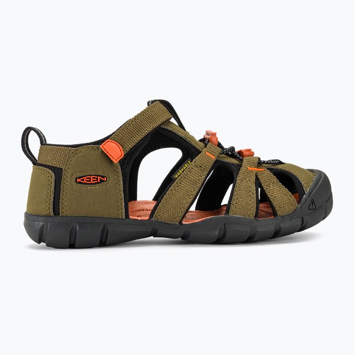 KEEN Seacamp II CNX dark olive/gold flame junior sandals 2