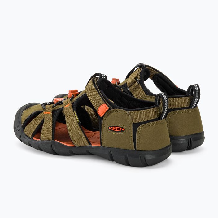 KEEN Seacamp II CNX dark olive/gold flame junior sandals 3