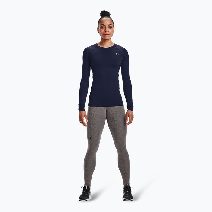 Under Armour ColdGear Authentics women's training leggings charcoal light heather/black 2