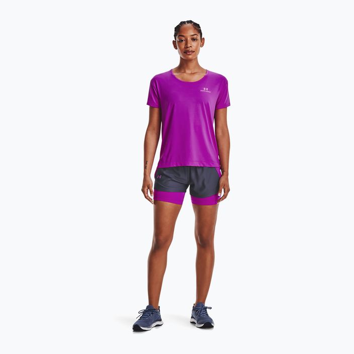 Under Armour Play Up women's 2-in-1 training shorts navy blue and purple 1351981 3