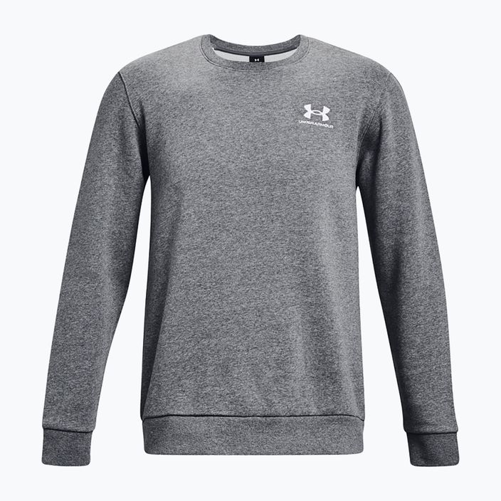 Men's Under Armour Essential Fleece Crew sweatshirt pitch gray medium heather/white 4