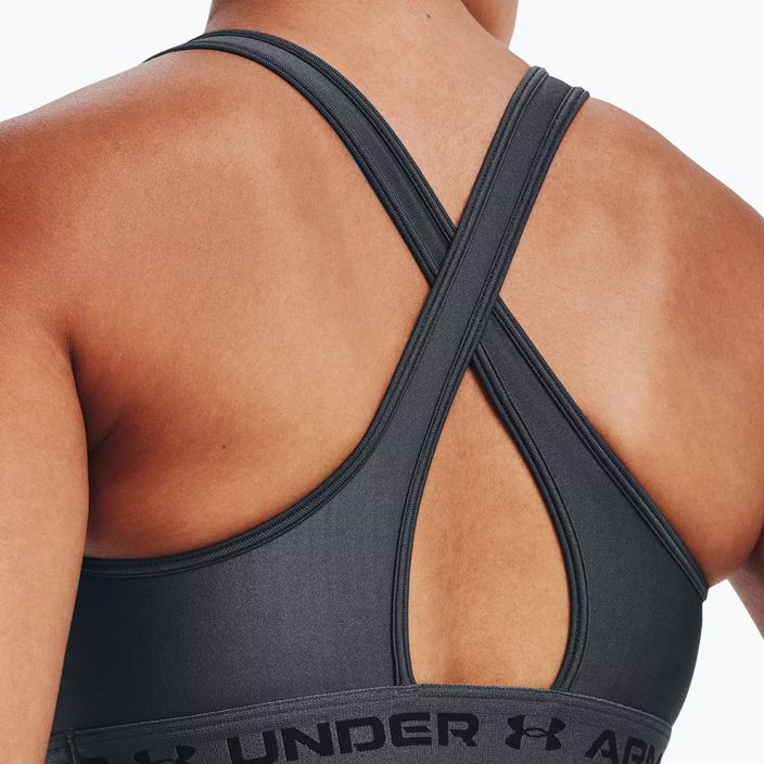 Under Armour Crossback Mid pitch gray/black fitness bra 4