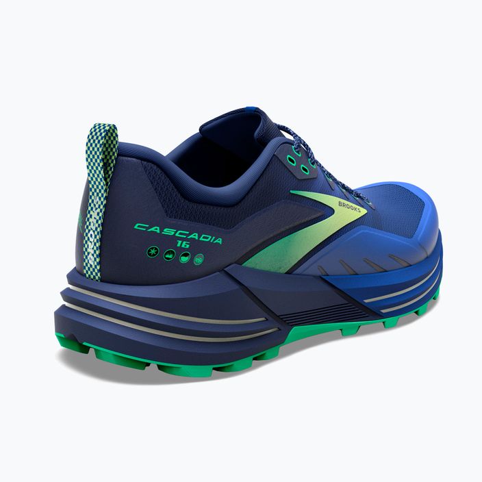 Brooks Cascadia 16 men's running shoes blue/surf the web/green 10