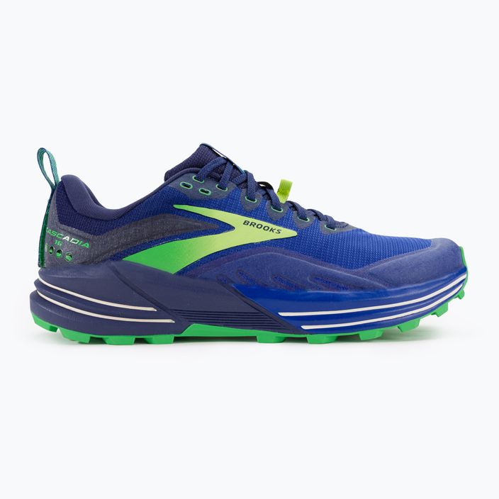 Brooks Cascadia 16 men's running shoes blue/surf the web/green 2