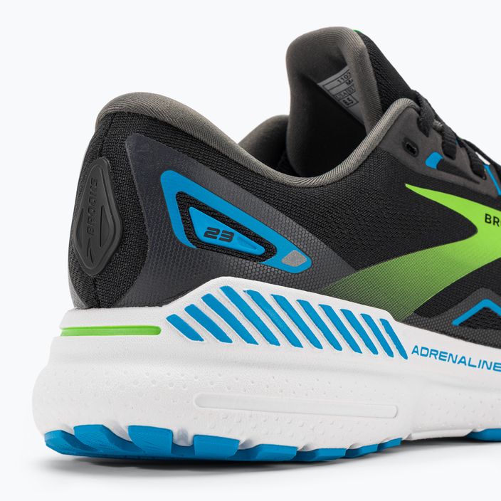 Brooks Adrenaline GTS 23 black/hawaiian ocean/green men's running shoes 9