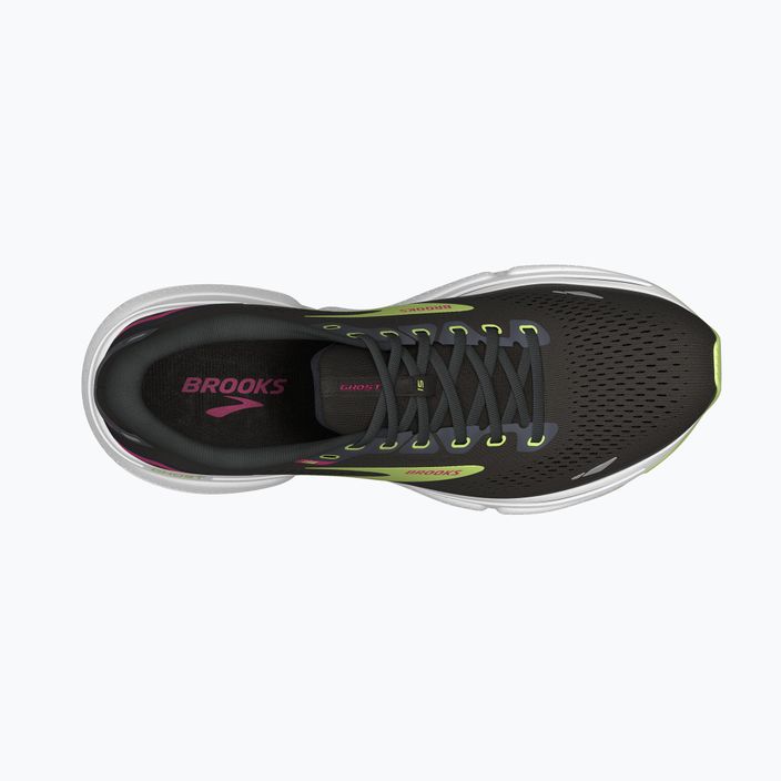 Brooks Ghost 15 women's running shoes black/ebony/sharp green 15