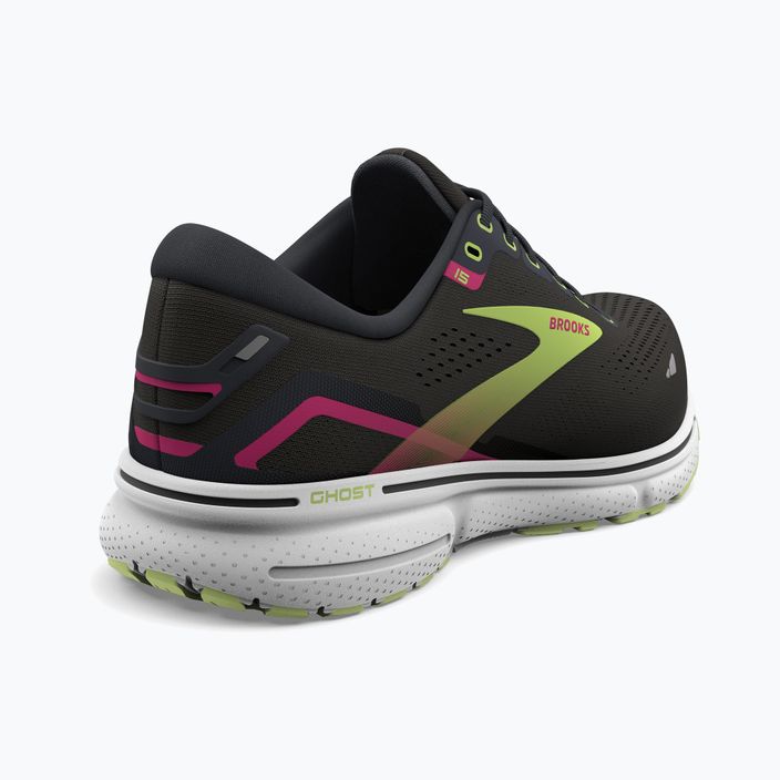 Brooks Ghost 15 women's running shoes black/ebony/sharp green 16
