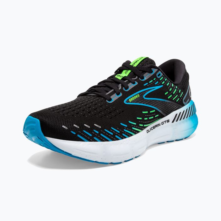 Brooks Glycerin GTS 20 men's running shoes black/hawaiian ocean/green 17