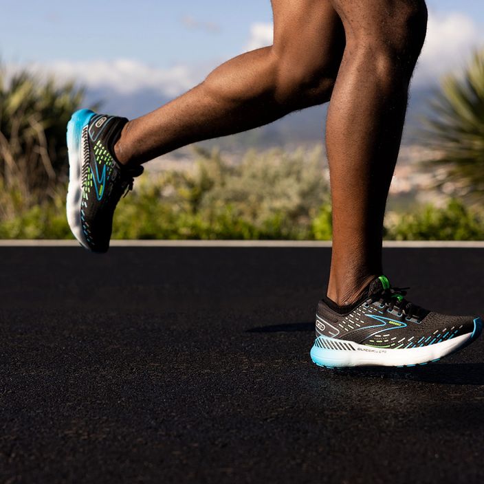 Brooks Glycerin GTS 20 men's running shoes black/hawaiian ocean/green 18