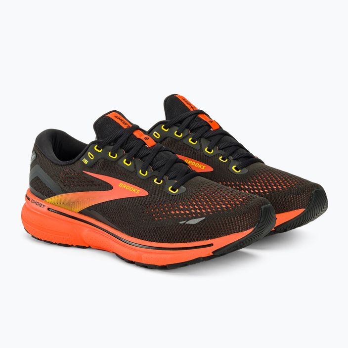 Brooks Ghost 15 men's running shoes black/yellow/red 5