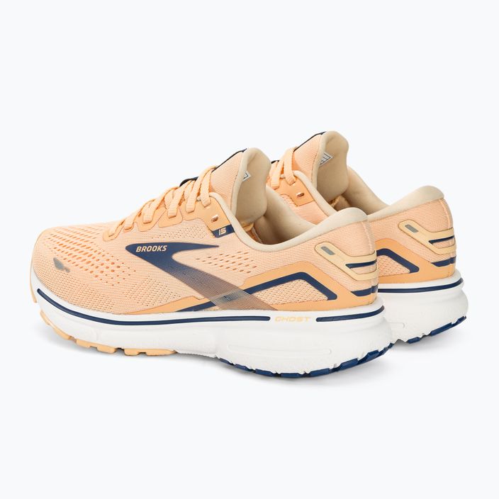Brooks Ghost 15 women's running shoes apricot/estate blue/white 3