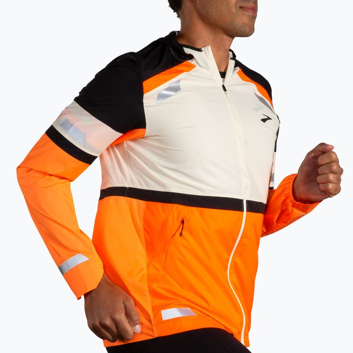 Men's Brooks Run Visible 2.0 ecru/fluoro flash/black running jacket 3