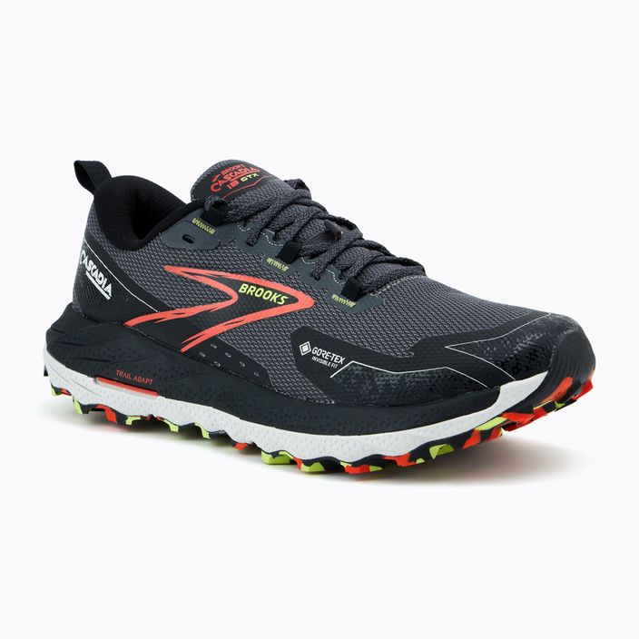 Brooks Cascadia 18 GTX men's running shoe blackened pearl/black/tomato