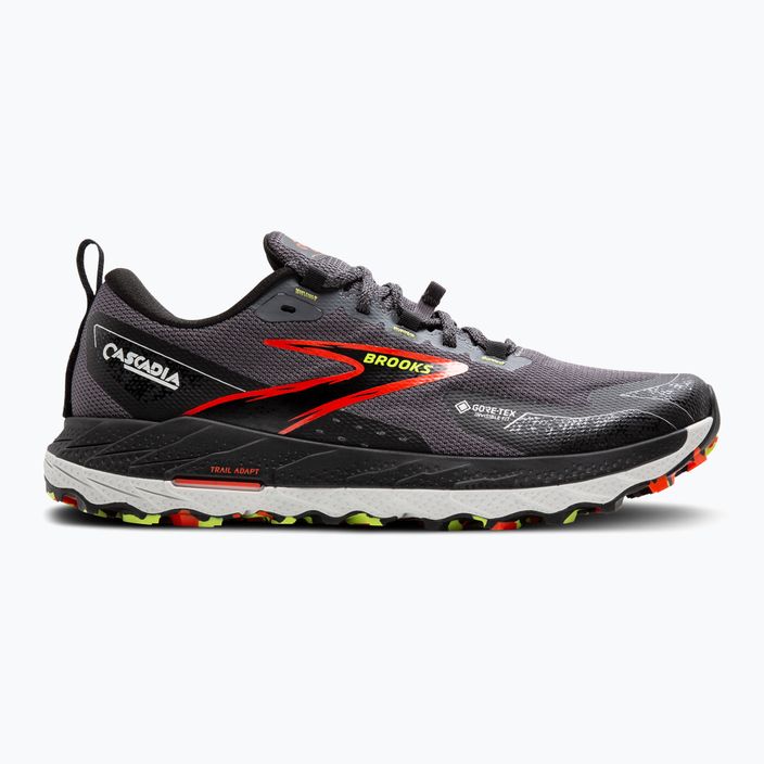 Brooks Cascadia 18 GTX men's running shoe blackened pearl/black/tomato 9