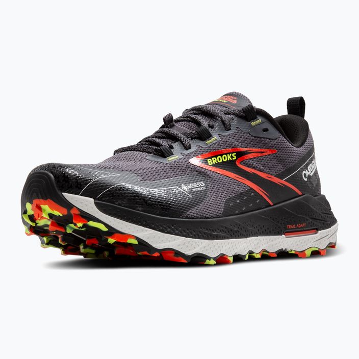 Brooks Cascadia 18 GTX men's running shoe blackened pearl/black/tomato 12