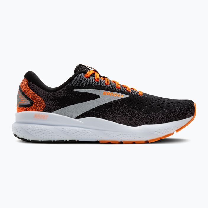 Brooks Ghost 16 men's running shoes black/orange/white 2