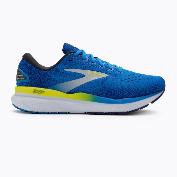 Men's running shoes Brooks Ghost 16 electric blue/navy/lemon 2