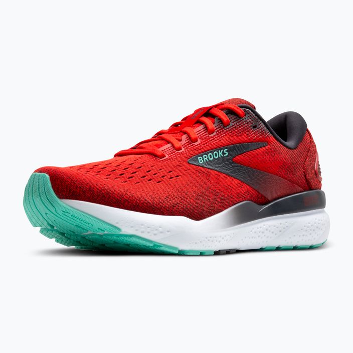 Brooks Ghost 16 men's running shoes fiery red/ebony/cockatoo 4