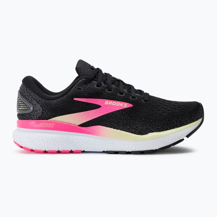 Brooks Ghost 16 women's running shoes black/pink/yellow 2