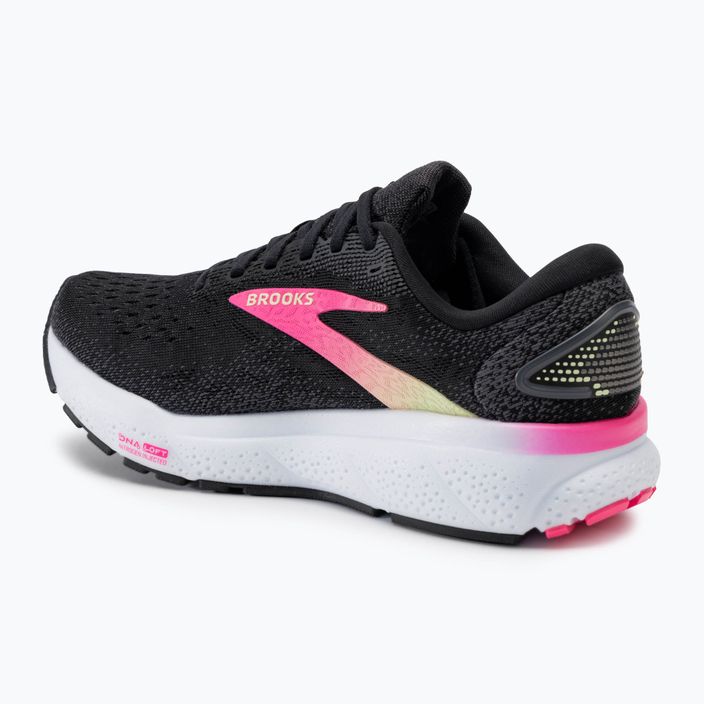 Brooks Ghost 16 women's running shoes black/pink/yellow 3